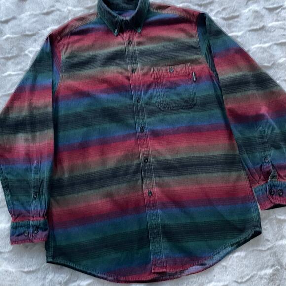 🔥Vintage Woolrich Cotton Flannel Blanket Striped Western Southwest Button Shirt - Picture 2 of 14